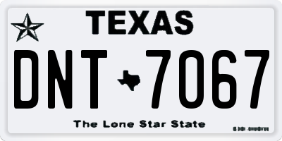 TX license plate DNT7067