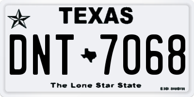 TX license plate DNT7068