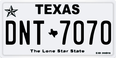TX license plate DNT7070