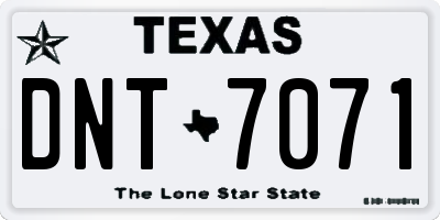 TX license plate DNT7071