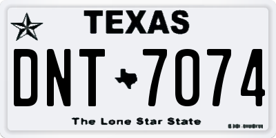 TX license plate DNT7074