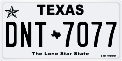 TX license plate DNT7077