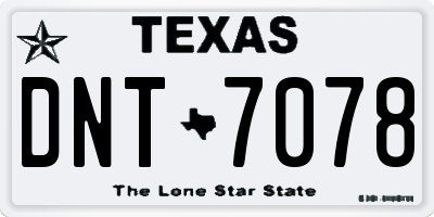 TX license plate DNT7078