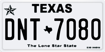 TX license plate DNT7080