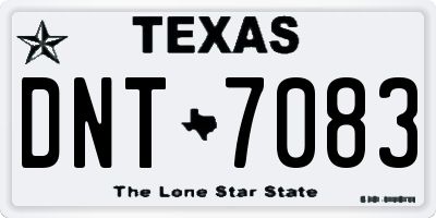TX license plate DNT7083