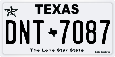TX license plate DNT7087