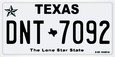 TX license plate DNT7092