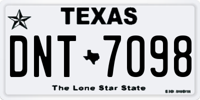 TX license plate DNT7098