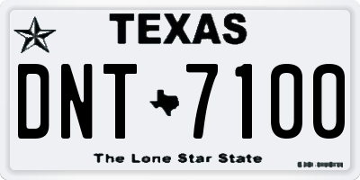 TX license plate DNT7100