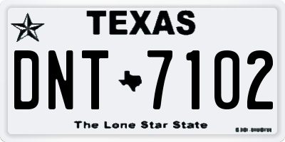 TX license plate DNT7102