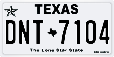 TX license plate DNT7104
