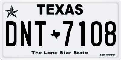 TX license plate DNT7108