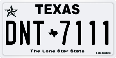 TX license plate DNT7111
