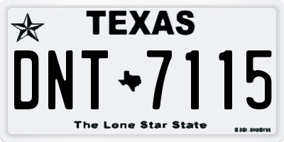 TX license plate DNT7115