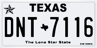 TX license plate DNT7116
