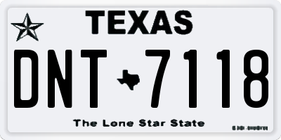 TX license plate DNT7118
