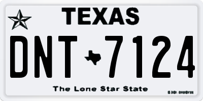TX license plate DNT7124