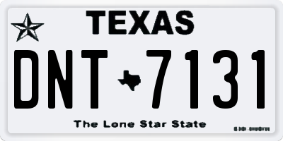 TX license plate DNT7131