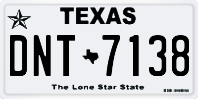 TX license plate DNT7138