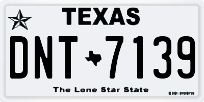 TX license plate DNT7139