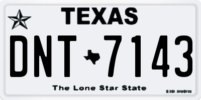 TX license plate DNT7143