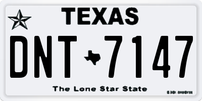 TX license plate DNT7147