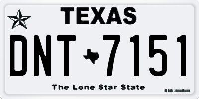 TX license plate DNT7151