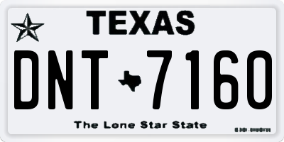 TX license plate DNT7160