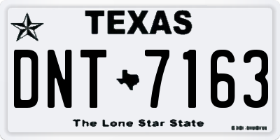 TX license plate DNT7163