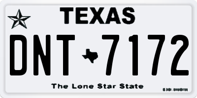 TX license plate DNT7172