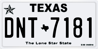 TX license plate DNT7181