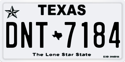 TX license plate DNT7184