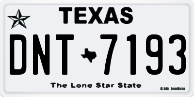TX license plate DNT7193