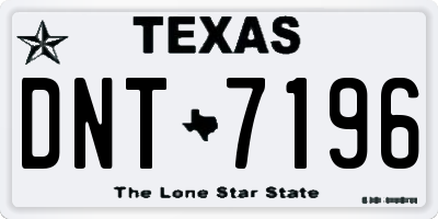 TX license plate DNT7196