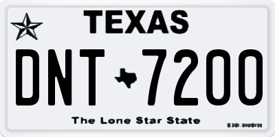 TX license plate DNT7200