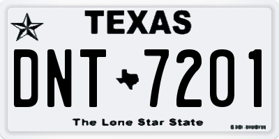 TX license plate DNT7201
