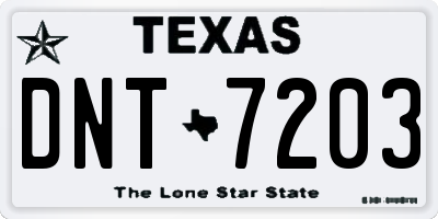 TX license plate DNT7203