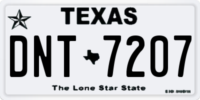 TX license plate DNT7207