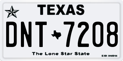 TX license plate DNT7208
