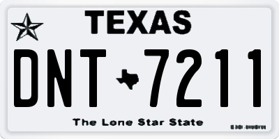 TX license plate DNT7211