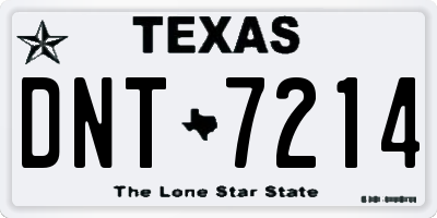 TX license plate DNT7214