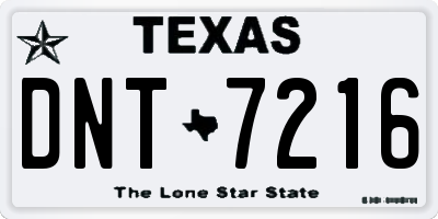 TX license plate DNT7216