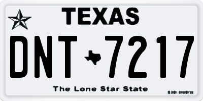 TX license plate DNT7217