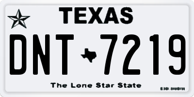 TX license plate DNT7219