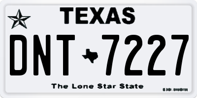 TX license plate DNT7227