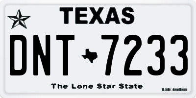 TX license plate DNT7233