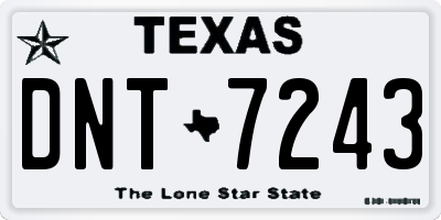 TX license plate DNT7243