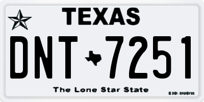TX license plate DNT7251