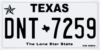 TX license plate DNT7259