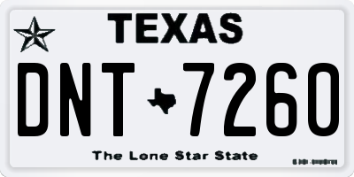 TX license plate DNT7260